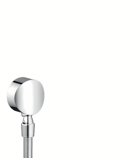 Hansgrohe fixfit priključek za tuš cev v krom izvedbi s povratnim ventilom in priključkom tuš cevi s krogličnim zglobom