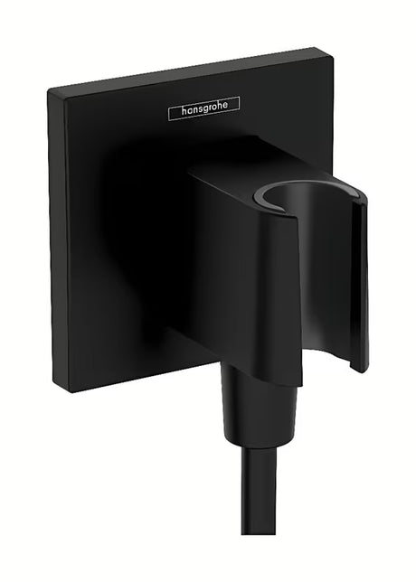 Hansgrohe fixfit E priključek za tuš cev s držačem tuša u mat crnoj izvedbi