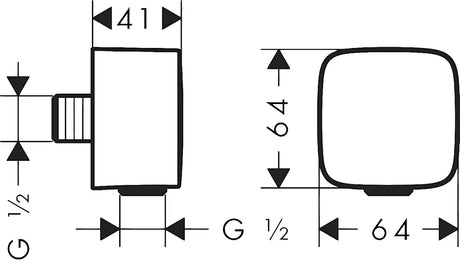 Hansgrohe fixfit priključek za tuš cev u izvedbi chrome s povratnim ventilom i priključkom G ½.