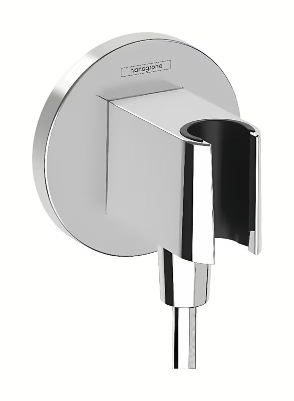 Hansgrohe fixfit S priključek za tuš cev v krom izvedbi z držalom za prho in nepovratnim ventilom
