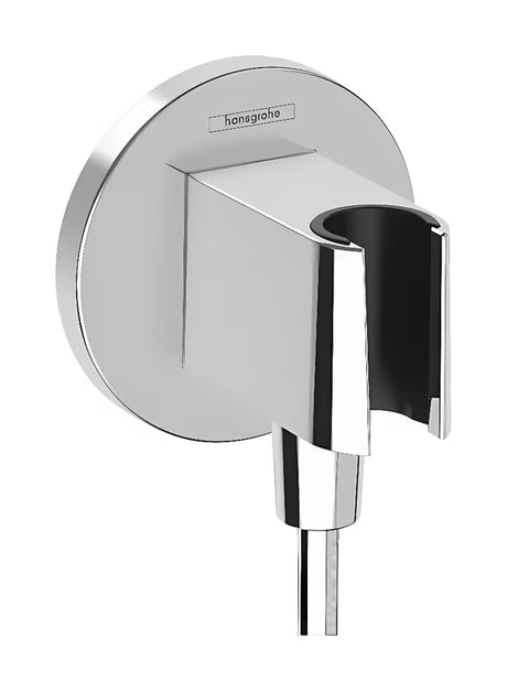 Hansgrohe fixfit S priključek za tuš cev v krom izvedbi z držalom za prho in nepovratnim ventilom