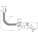 Hansgrohe Flexaplus sifon za kad avtomatik v sivi izvedbi pro standardni kadi