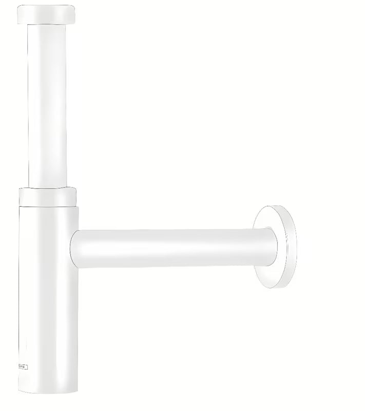 Hansgrohe Flowstar S sifon za umivalnik v mat beli barvi s pravokotnim dizajnom