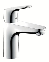 Kromirana armatura za umivalnik Hansgrohe Focus 100 z ročnim upravljanjem in odtočnim ventilom s potezno palico