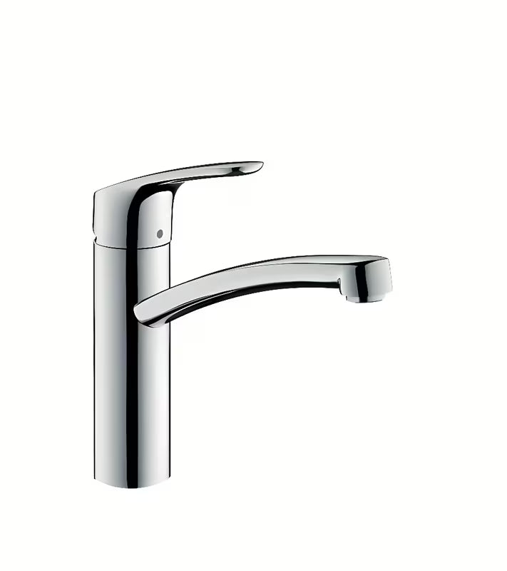 Kromirana enoročna armatura za pomivalno korito Hansgrohe Focus M41 z vrtljivim izlivom 360°