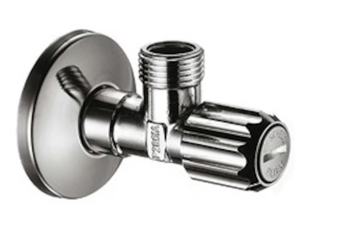 Hansgrohe kotni ventil v krom izvedbi z mikro filtrom pro za zaščito armatur pred nečistočami