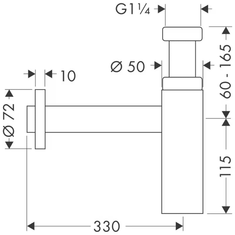 Kromirani sifon za umivalnik Hansgrohe Flowstar pro za elegantnu ugradnju u kupaonici.