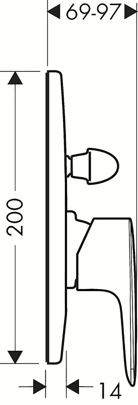 Hansgrohe HG248 podometna za prho in armatura za kad v krom izvedbi, v zaobljenem dizajnu.