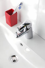Kromiran enoročna stoječa armatura za umivalnik Hansgrohe HG248 z odtokom