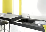 Kromirana stoječa armatura za pomivalno korito Hansgrohe HG248 z vrtljivim izlivom in tehnologijo EcoSmart