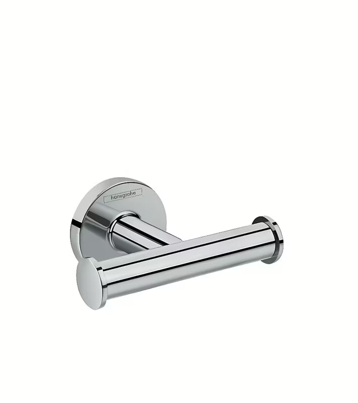 Hansgrohe Logis Universal dvojni kavelj v sijajnem kromu pro za obešanje brisač na steno.