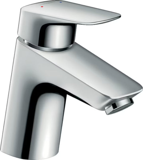 Kromirana umivalniška enoročna armatura hansgrohe Logis 70 z odtočnim setom push-open