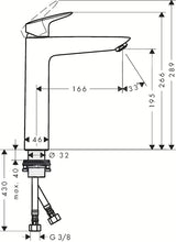 Hansgrohe Logis 190 enoročna armatura za umivalnik v kromu brez odtoka s ComfortZone 190
