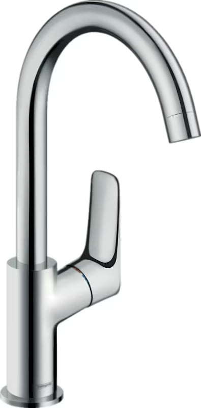 Kromirana armatura za umivalnik hansgrohe Logis 210 z vrtljivim izlivom in stransko ročico