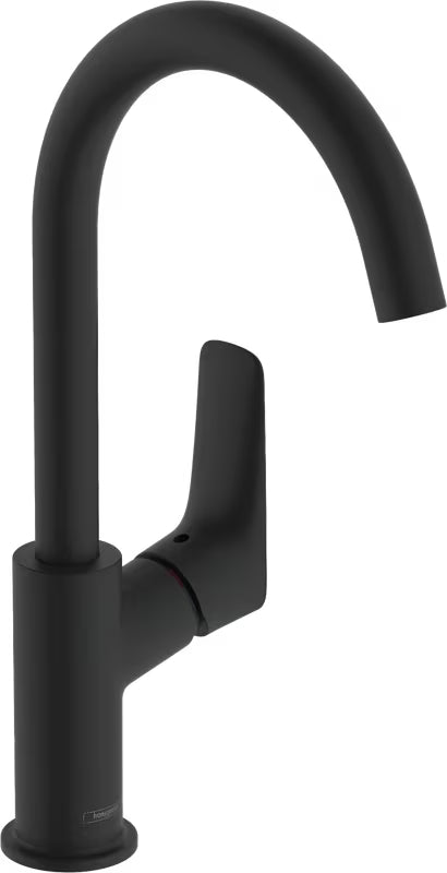 Hansgrohe Logis enoročna armatura za umivalnik brez odtoka v mat črni barvi