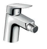 Kromirana enoročna armatura za bide Hansgrohe Logis z odtokom in perlatorjem s krogličnim zgibom