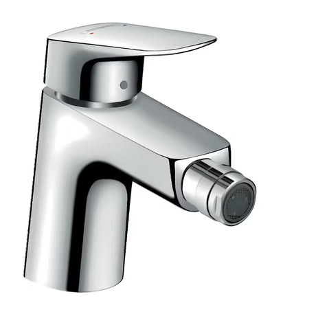 Kromirana enoročna armatura za bide Hansgrohe Logis z odtokom in perlatorjem s krogličnim zgibom