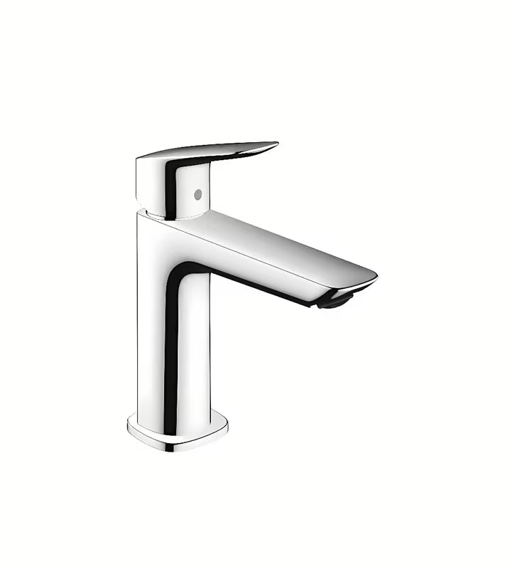 Kromirana umivalniška enoročna armatura Hansgrohe Logis Fine z odtokom in dvižno palico