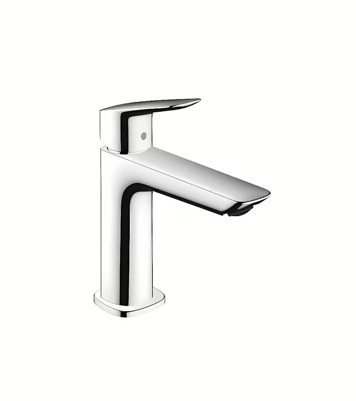 Kromirana umivalniška enoročna armatura hansgrohe Logis Fine s tehnologijo EcoSmart in AirPower