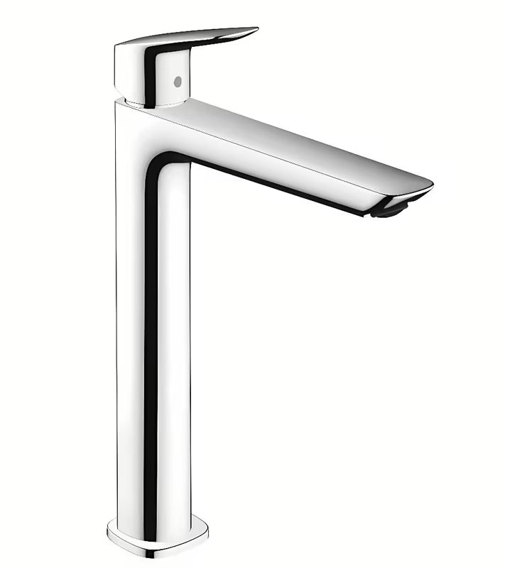 Visoka umivalniška enoročna armatura Hansgrohe Logis Fine v krom izvedbi.