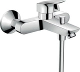 Kromirana stenska armatura za kad hansgrohe Logis z ročnim upravljanjem in preklopom kad/prha