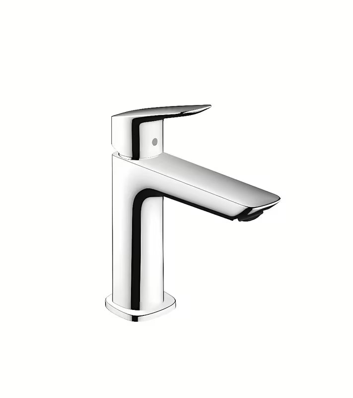 Kromirana enoročna armatura za umivalnik Hansgrohe Logis Fine CoolStart brez odtoka