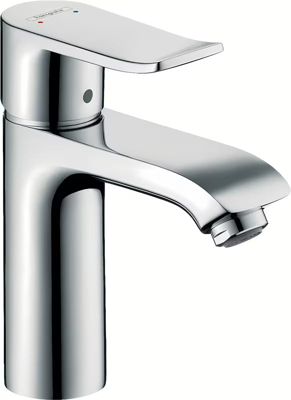 Kromirana enoročna stoječa armatura za umivalnik Hansgrohe Metris brez odtoka