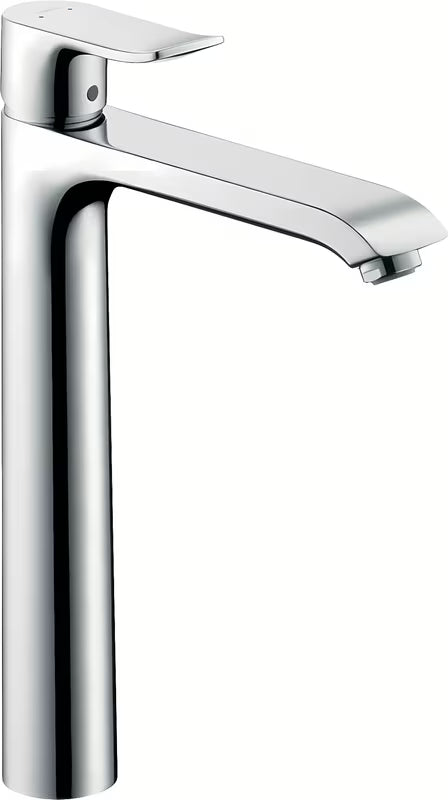 Hansgrohe Metris visoka enoročna armatura za umivalnik v krom izvedbi.