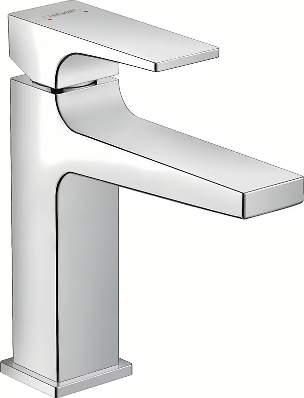 Kromirana umivalniška enoročna armatura Hansgrohe Metropol z odtočnim ventilom push-open