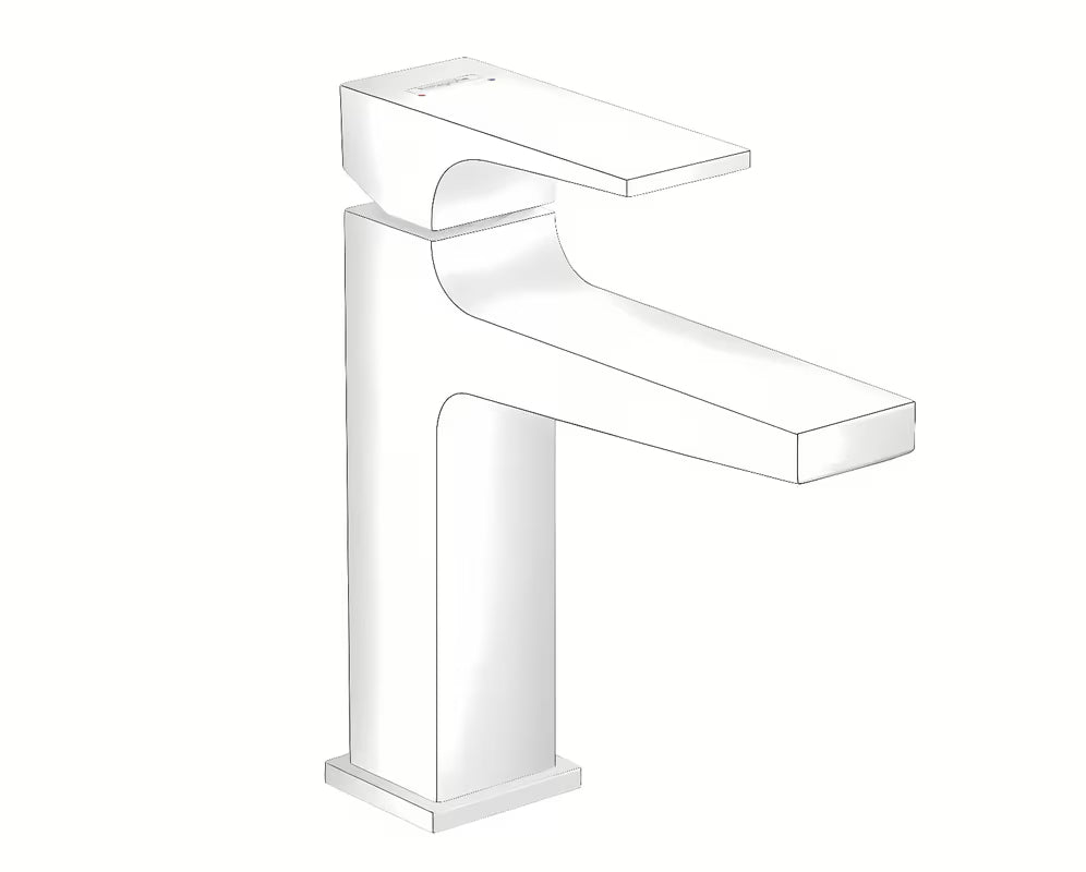 Hansgrohe Metropol enoročna armatura za umivalnik v mat beli barvi z odtokom push-open