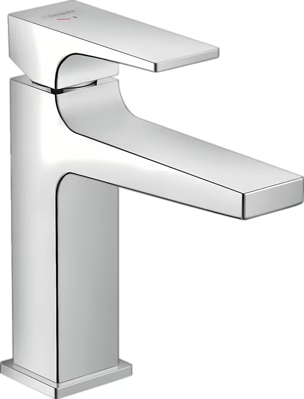 Kromirana enoročna armatura za umivalnik hansgrohe Metropol 110 CoolStart z odtokom push-open