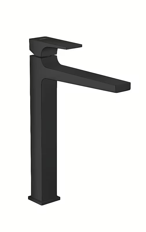 Hansgrohe Metropol visoka enoročna armatura za umivalnik v mat črni barvi z odtokom push-open