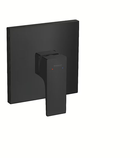 Podometna enoročna armatura za tuš Hansgrohe Metropol u mat crnoj boji s četvrtastim dizajnom.