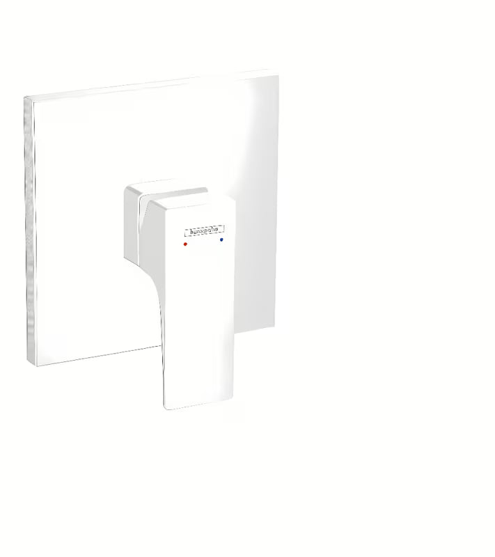 Podometna enoročna armatura za tuš hansgrohe Metropol u mat bijeloj boji s četvrtastim dizajnom