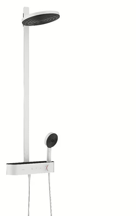 Hansgrohe Pulsify tušni sistem s termostatsko armaturo v mat beli z nadglavno prho 260 mm