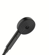 Hansgrohe Pulsify Select 105 ročna prha v mat črni barvi s preklopom Select in curkom PowderRain