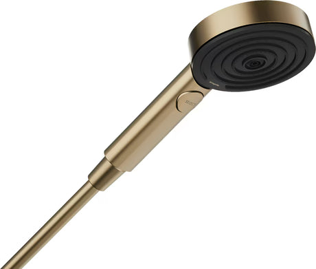 Hansgrohe Pulsify Select S tuš ročka v brušeni bronasti barvi z gumbom Select in 3 curki