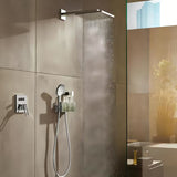 Nadglavna prha Hansgrohe Raindance E 300 s tuš ročko v kromu, oglata nadglavna prha 300 × 300 mm