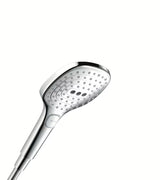 Kromirana ročna prha Hansgrohe Raindance Select E 120 s tremi curki in gumbom Select