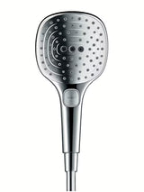 Kromirana ročna prha Hansgrohe Raindance Select E 120 s tremi curki in gumbom Select
