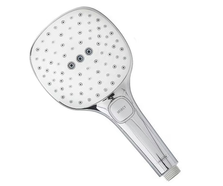 Ročna prha Hansgrohe Raindance Select E bela/krom z gumbom Select in tremi curki