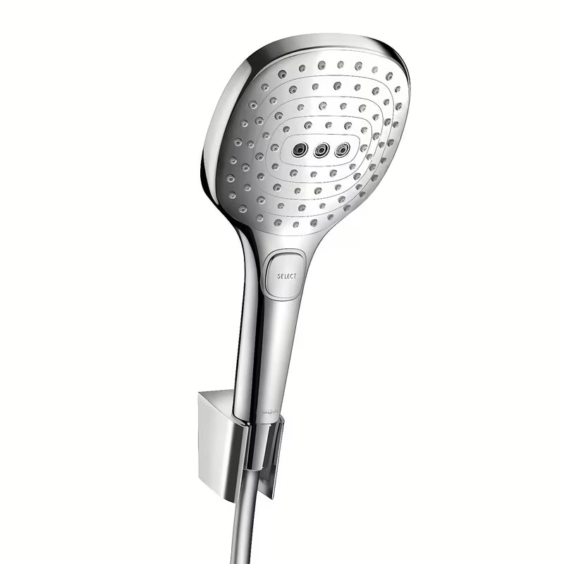 Hansgrohe Raindance Select E kadna tuš set v krom izvedbi z ročno prho 120 mm, držalom in cevjo 1,60 m