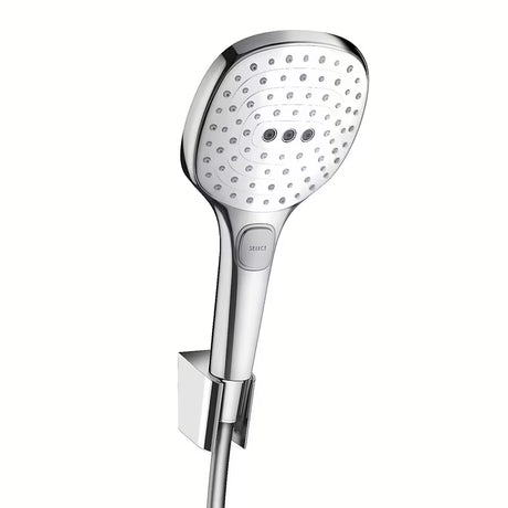 Hansgrohe Raindance Select E kadna tuš set v belo-krom izvedbi z ročno prho 120 mm in cevjo 1,60 m