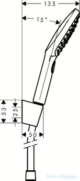 Hansgrohe Raindance Select E kadna tuš set u krom izvedbi s ručnim tušem 120 mm, držačem i crijevom 1,60 m