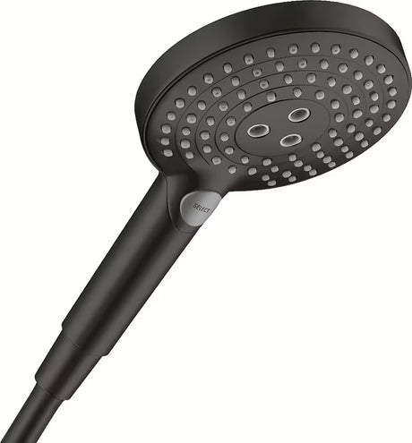 Črna mat ročna prha Hansgrohe Raindance Select S z gumbom Select s tremi curki