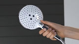 Kromirana ročna prha Hansgrohe Raindance Select S 120 z gumbom Select s tremi vrstami curka