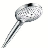 Kromirana ročna prha Hansgrohe Raindance Select S 120 EcoSmart z gumbom Select in tremi curki