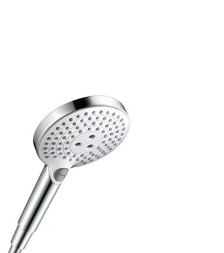 Ročna prha tuš ročka hansgrohe Raindance Select S v beli/krom barvi z gumbom Select