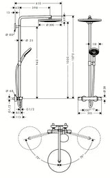 Hansgrohe Raindance Select S tušni sistem s termostatsko armaturo v krom izvedbi