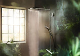 Hansgrohe Raindance Select S tušni sistem s termostatsko armaturo v kromu z nadglavno in ročno prho